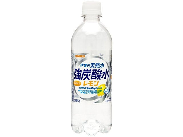 サンガリア 伊賀の天然水強炭酸水レモンP500ml×24