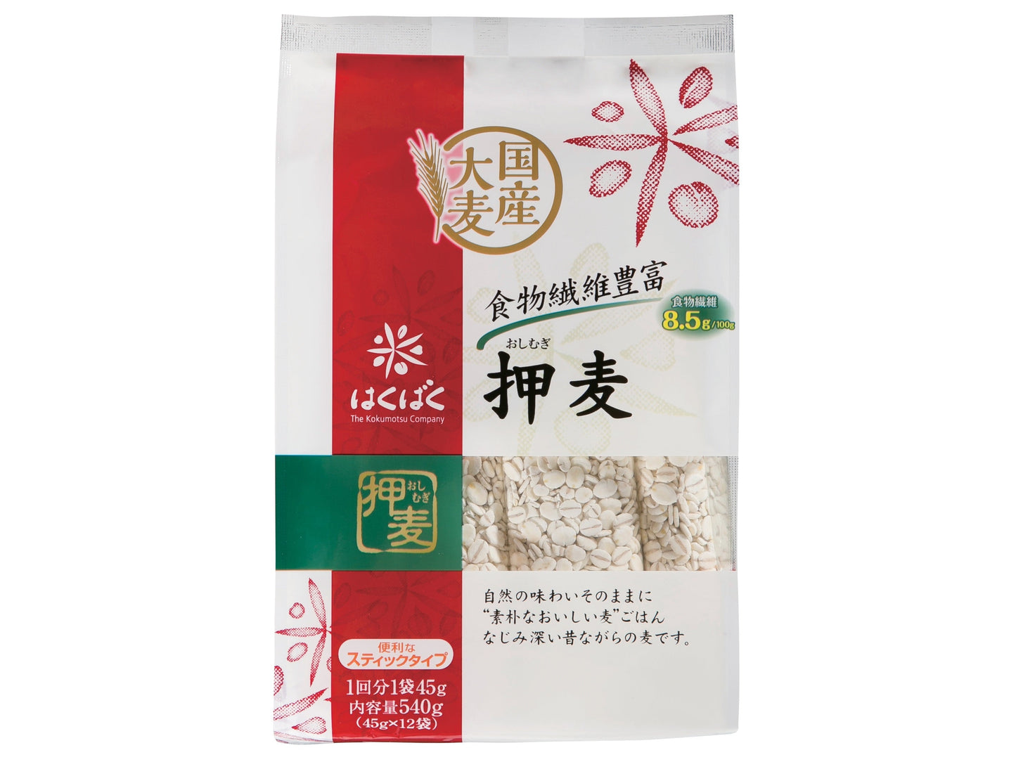 はくばく 押麦 スタンドパック 540gx6