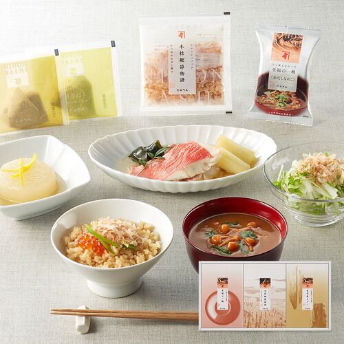 東京・日本橋 「にんべん」 本枯鰹節フレッシュパック詰合せ (本枯鰹節物語2g×8、至福の一椀5個、素材薫るだし) / かつお節