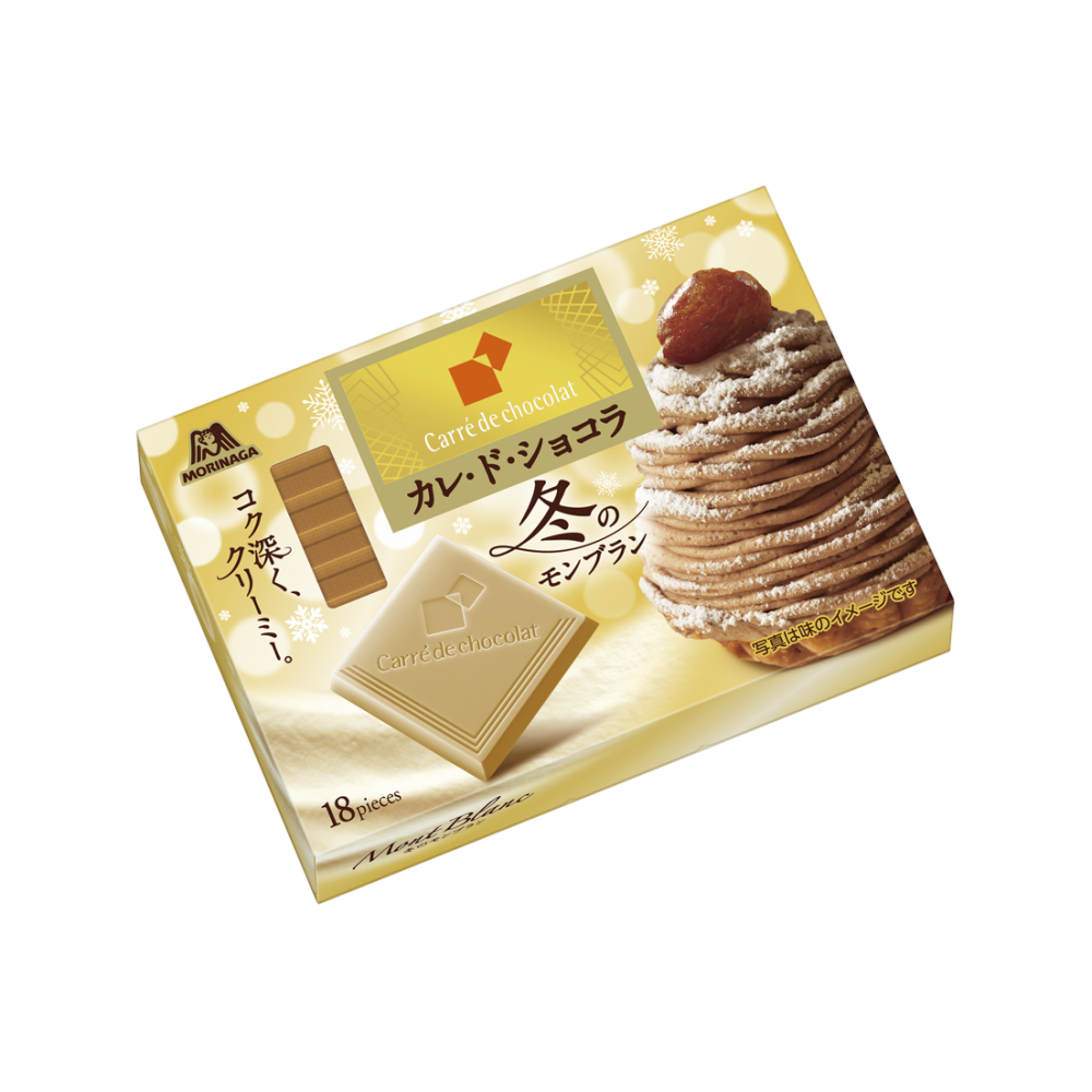 【大特価　数量限定　賞味期限2026年11月】森永製菓 カレ・ド・ショコラ 冬のモンブラン 18枚×6