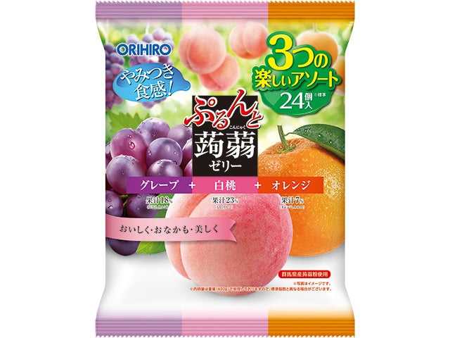 オリヒロ ぷるんと蒟蒻ゼリー3つのアソート24個×12
