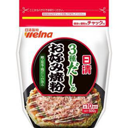 日清　３種だしのお好み焼粉　500g×12