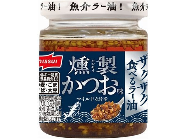 ニッスイ　ザクザク食べるラー油 燻製かつお味×15