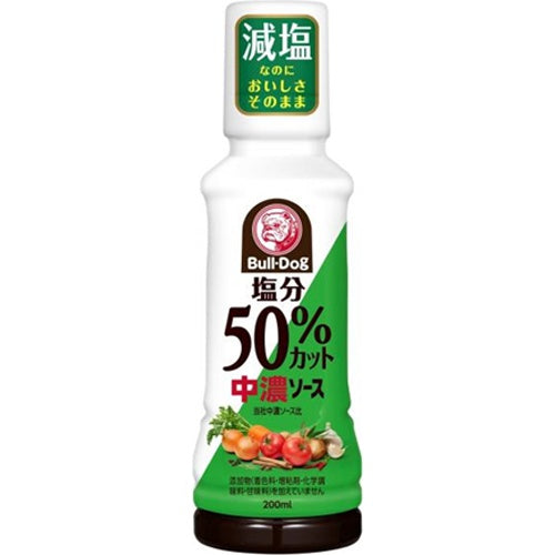 ブルドック　塩分５０％カット中濃ソース 200ml×10