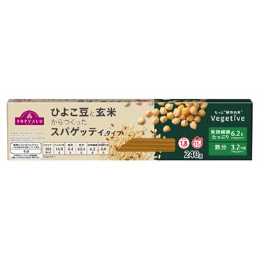 イオン　ひよこ豆と玄米からつくったスパケッティタイプ 240g　トップバリュ