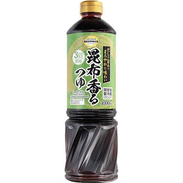 イオン　ベストプライス　昆布香るつゆ 1000ml　トップバリュ　