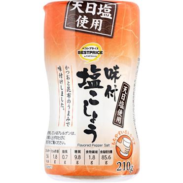 イオン　ベストプライス　天日塩使用 味付塩こしょう 210g　トップバリュ　