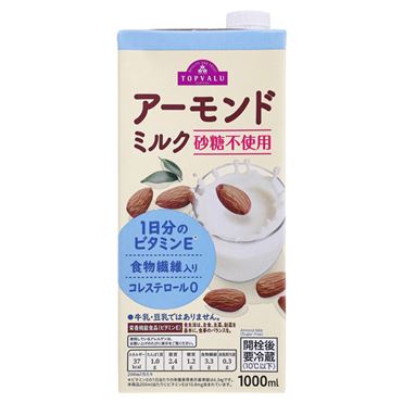 イオン　アーモンドミルク砂糖不使用 1000ml　トップバリュ　