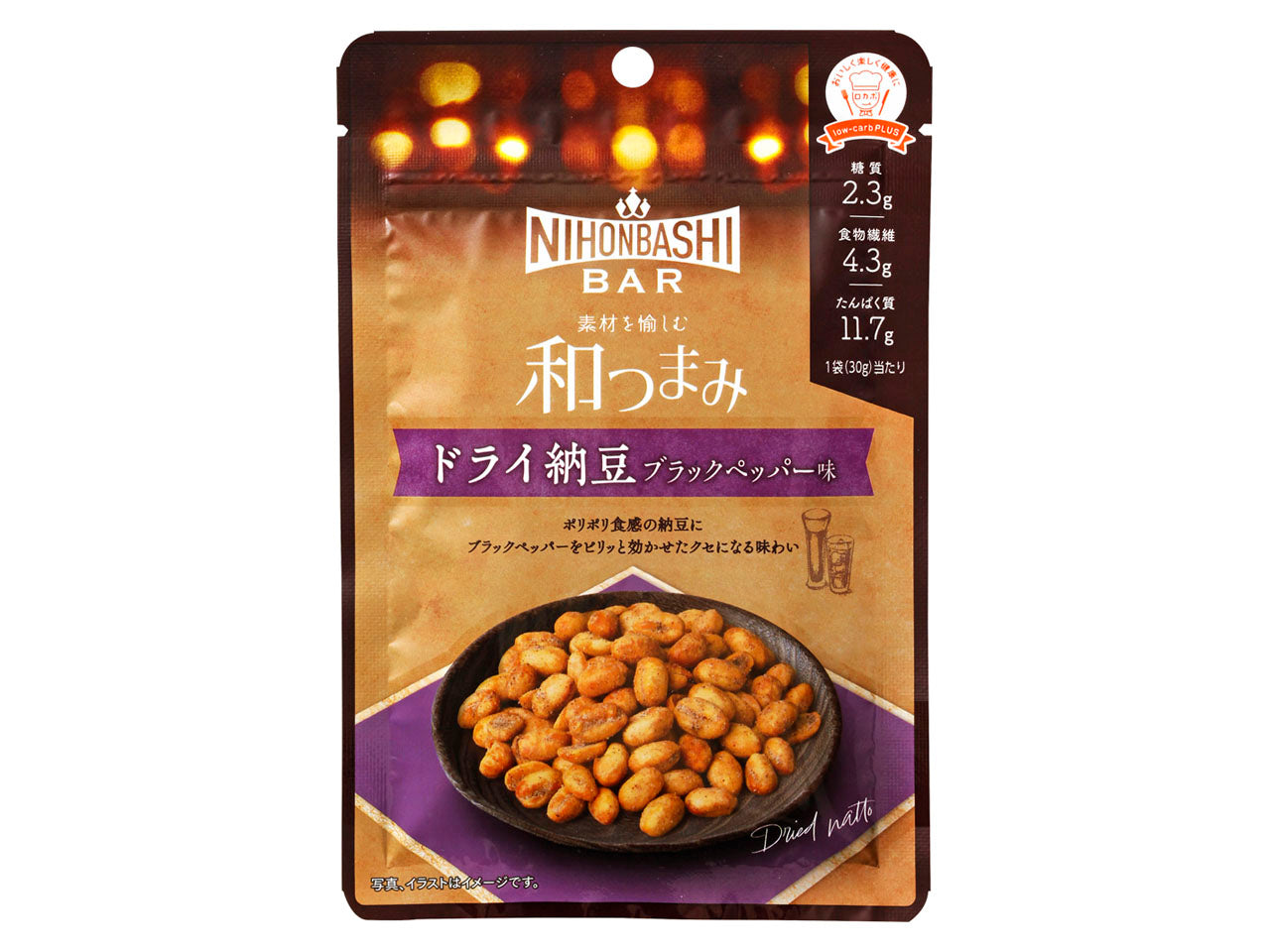 NihonbashiBar 和つまみ ドライ納豆ブラックペッパー味 30gx12
