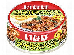 いなば とりそぼろとバジル 缶 75gx24