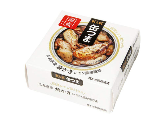 K&K 缶つま 広島県産 焼かきレモン黒胡椒味 70gx6