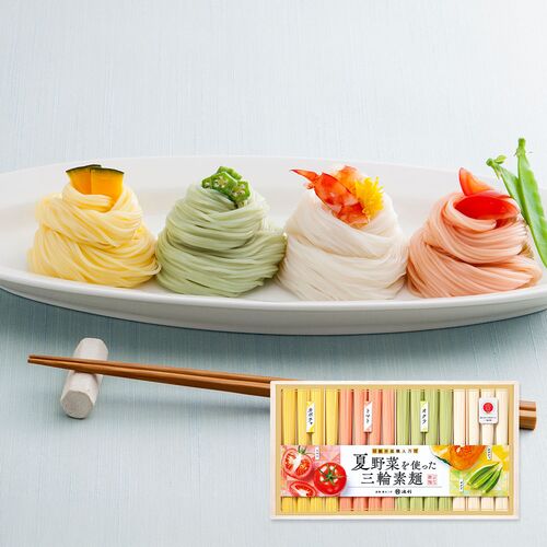 奈良 「池利」 夏野菜を使った三輪素麺 各50g×各4 / そうめん